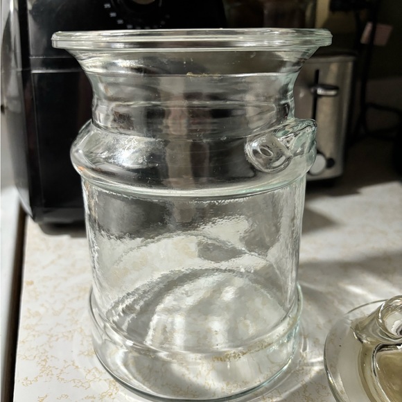 VTG LE Smith Clear Glass Milk Can Canister Container Storage Cookie Jar Farm - Picture 3 of 4
